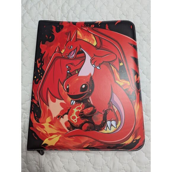 Pokemon 9 Pocket Card Binder Charizard & Squirtle Waterproof Card Binder 13x10x2 - Picture 1 of 4